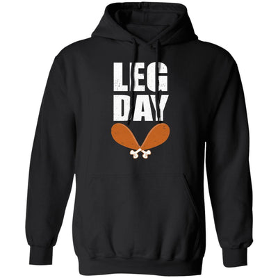 Funny Leg Day Thanksgiving Turkey-T-Shirt & Hoodie-Pullover Hoodie-Black