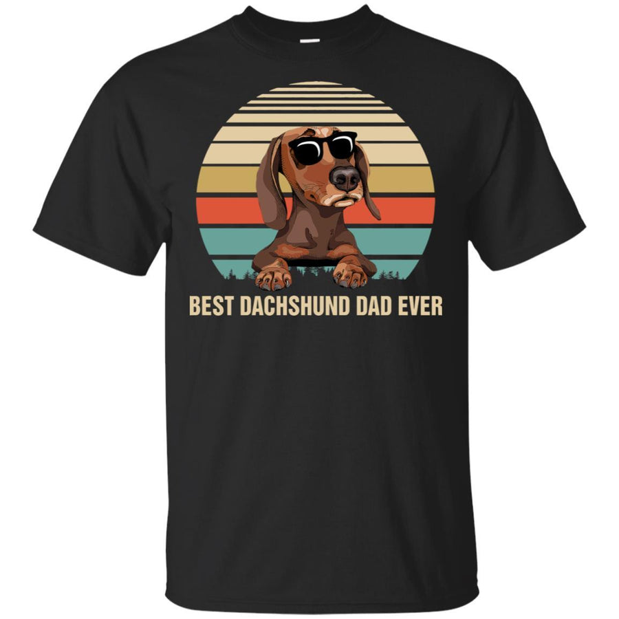 Vintage Dachshund Dad Gifts Best Dachshund Dad Ever-T-Shirt & Hoodie-Classic T-Shirt-Black