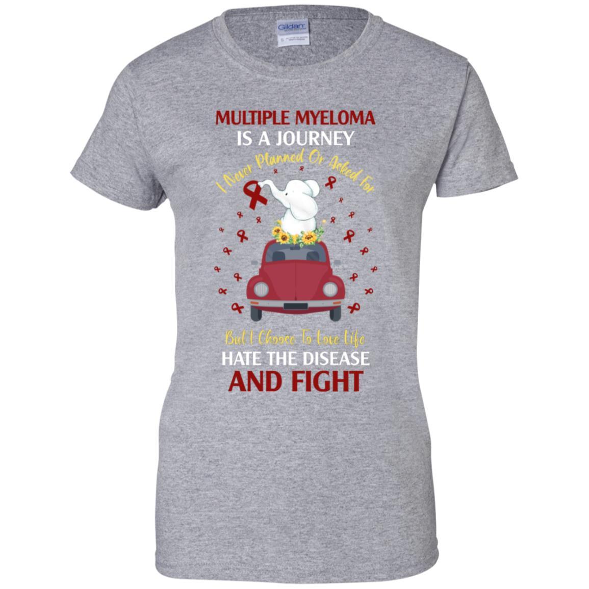 Multiple Myeloma Awareness Is A Journey-T-Shirt & Hoodie-Women's T-Shirt-Sport Grey