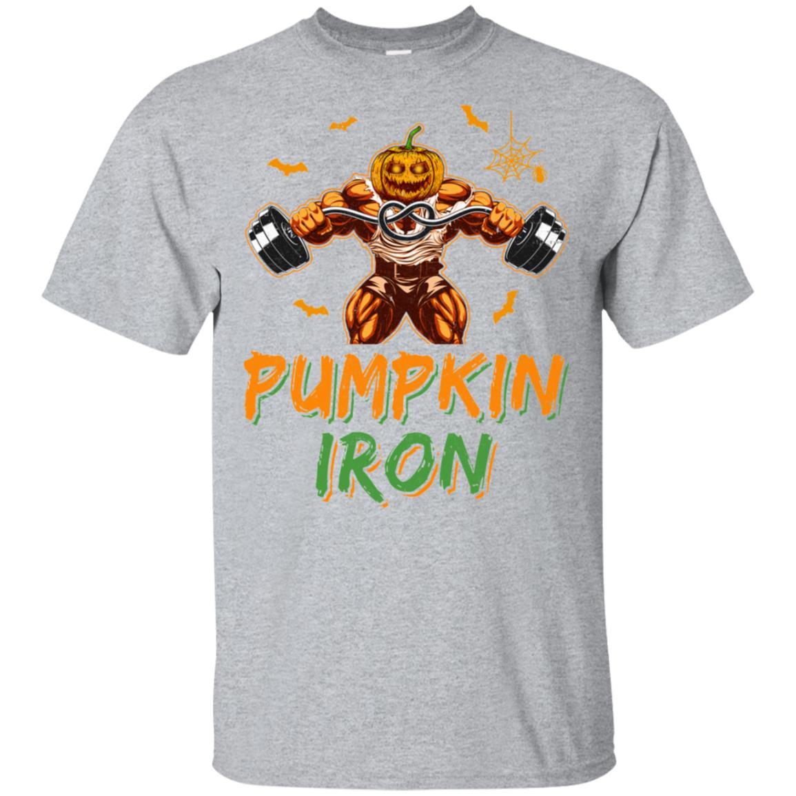 Halloween Gym Workout Pumpkin Iron Motivation For Men-T-Shirt & Hoodie-Classic T-Shirt-Sport Grey