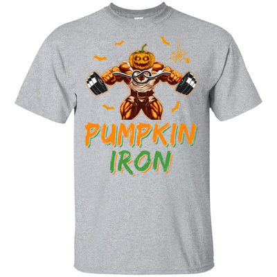 Halloween Gym Workout Pumpkin Iron Motivation For Men-T-Shirt & Hoodie-Classic T-Shirt-Sport Grey