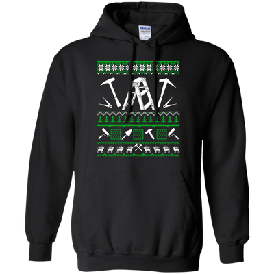 Roofer Christmas Sweater-T-Shirt & Hoodie-Pullover Hoodie-Black