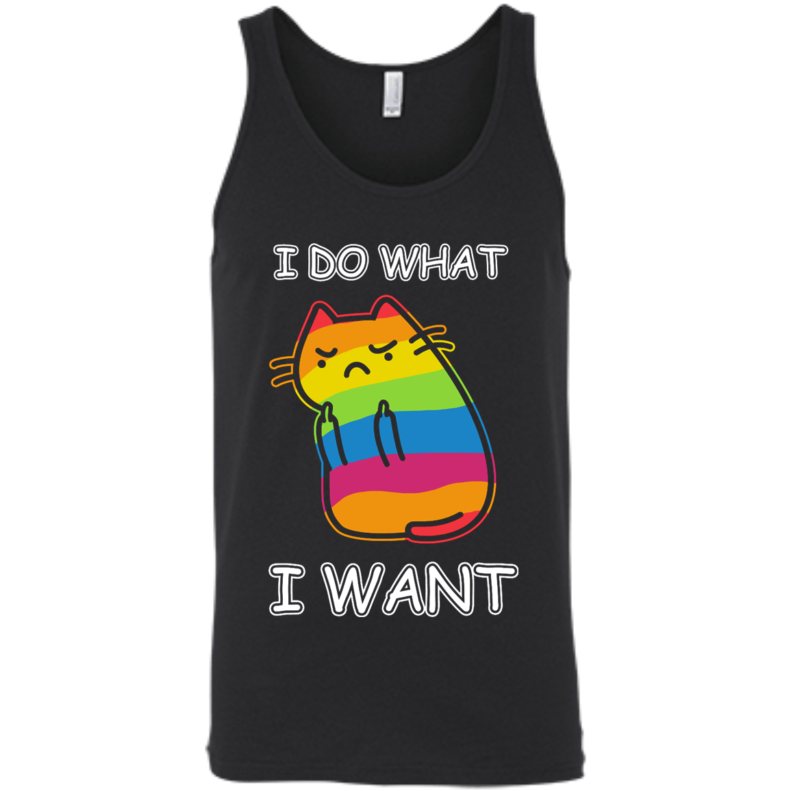 Rainbow Cat I Do What I Want-T-Shirt & Hoodie-Unisex Tank-Black