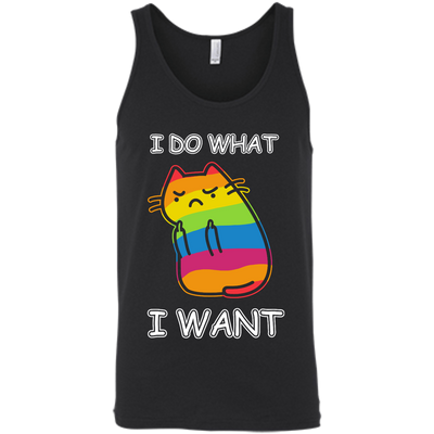 Rainbow Cat I Do What I Want-T-Shirt & Hoodie-Unisex Tank-Black