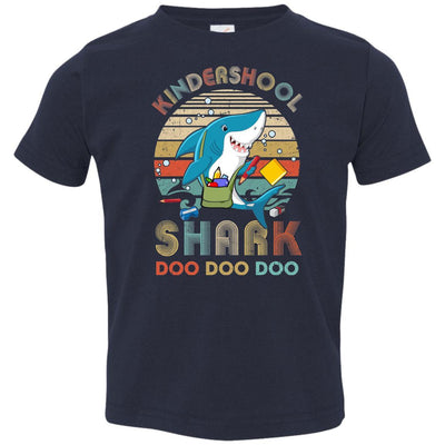 Kindergarten Shark Doo Doo Doo Funny Back To School Youth-Youth Shirt-Toddler T-Shirt-Navy