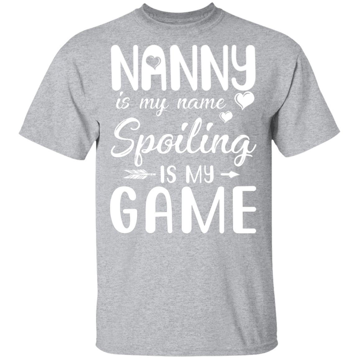 Nanny Is My Name Spoiling Is My Game Funny Mothers Day-T-Shirt & Tank Top-Classic T-Shirt-Sport Grey