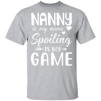 Nanny Is My Name Spoiling Is My Game Funny Mothers Day-T-Shirt & Tank Top-Classic T-Shirt-Sport Grey