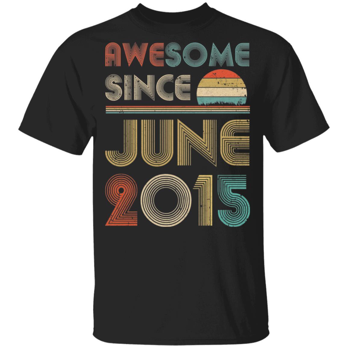 Awesome Since June 2015 Vintage 6th Birthday Gifts Youth-Youth Shirt-Youth T-Shirt-Black
