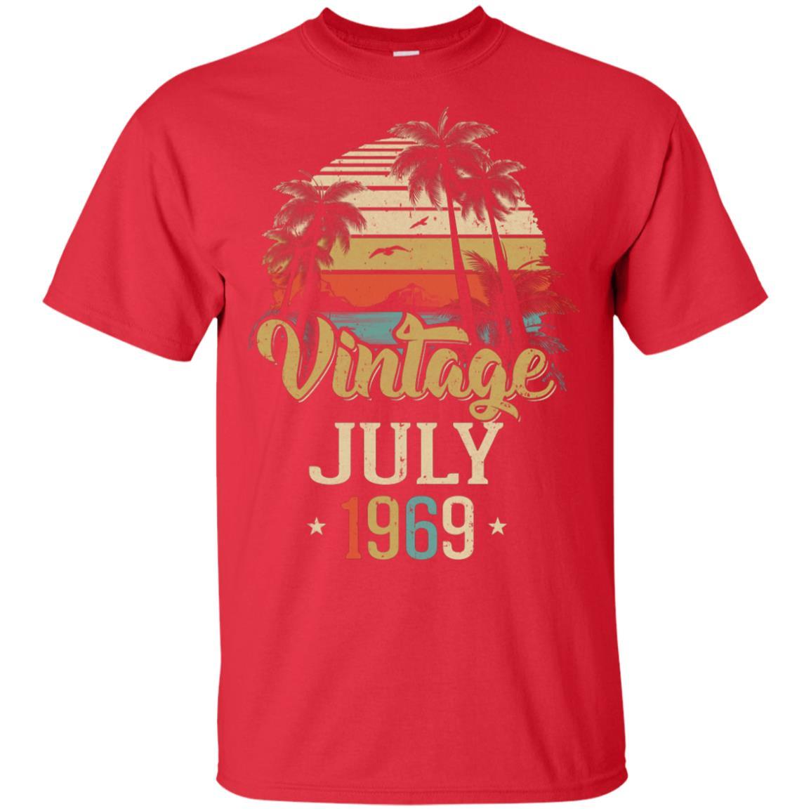Retro Classic Vintage July 1969 52th Birthday Gift-T-Shirt & Hoodie-Classic T-Shirt-Red