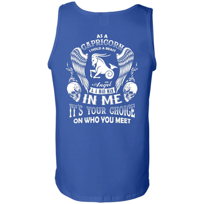 As A Capricorn I Hold A Beast An Angel A Madman In Me-T-Shirt & Hoodie-Unisex Tank-Royal