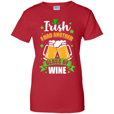 Irish I Had Another Glass Of Wine St Patricks Day-T-Shirt & Hoodie-Women's T-Shirt-Red