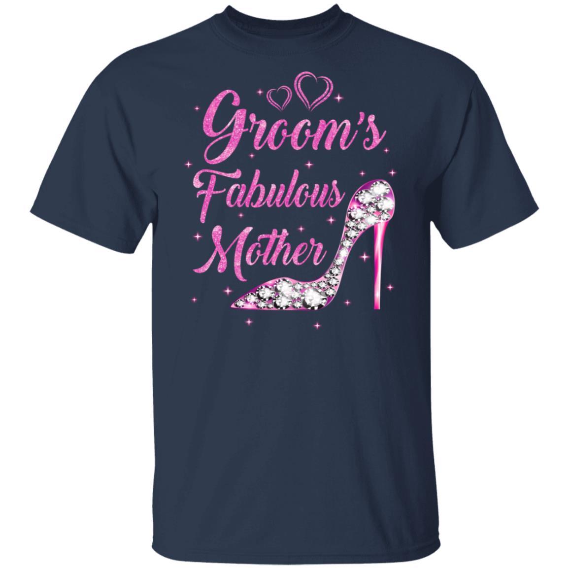 Groom's Fabulous Mother Happy Wedding Marry Vintage-T-Shirt & Tank Top-Classic T-Shirt-Navy