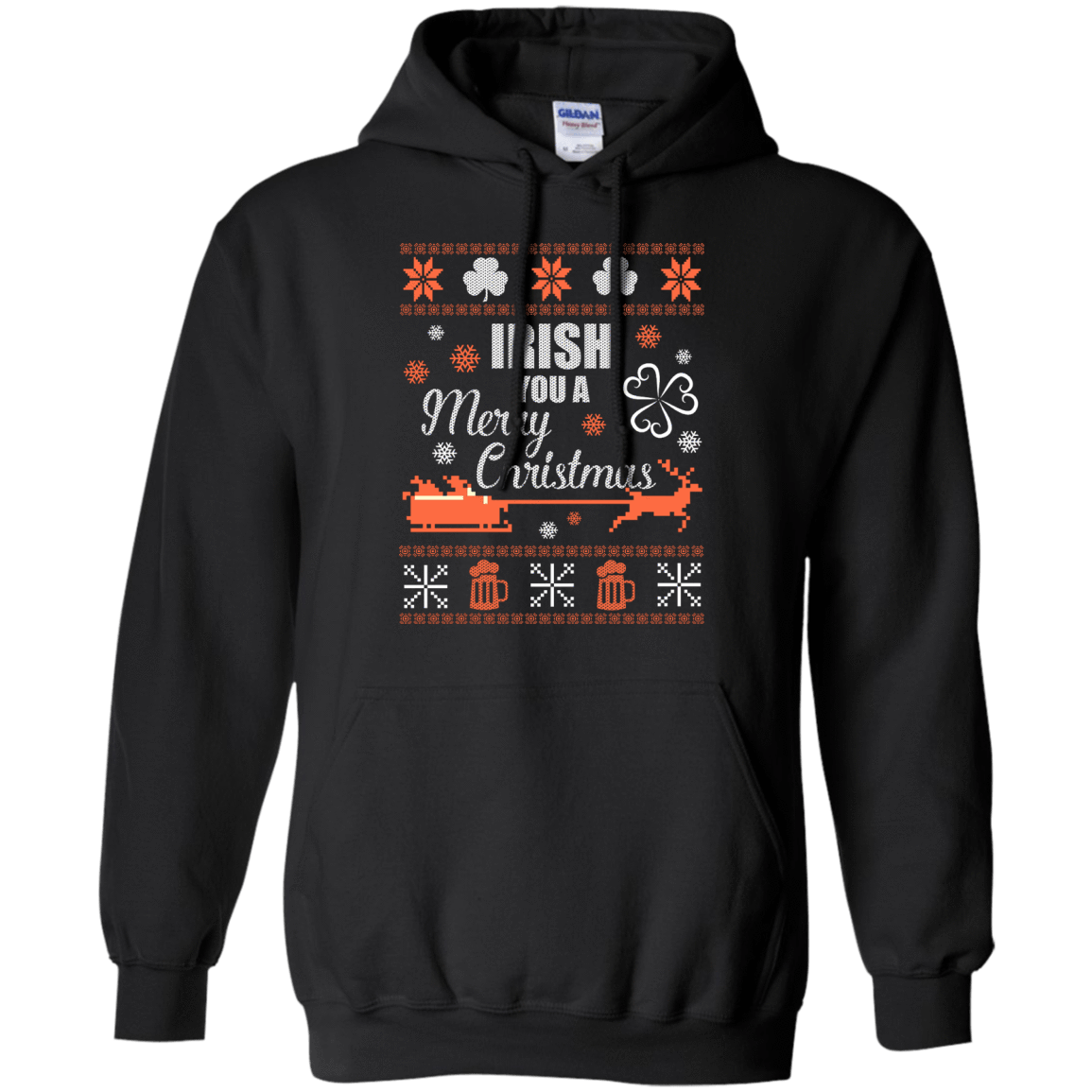 Irish You A Merry Chrristmas-T-Shirt & Hoodie-Pullover Hoodie-Black