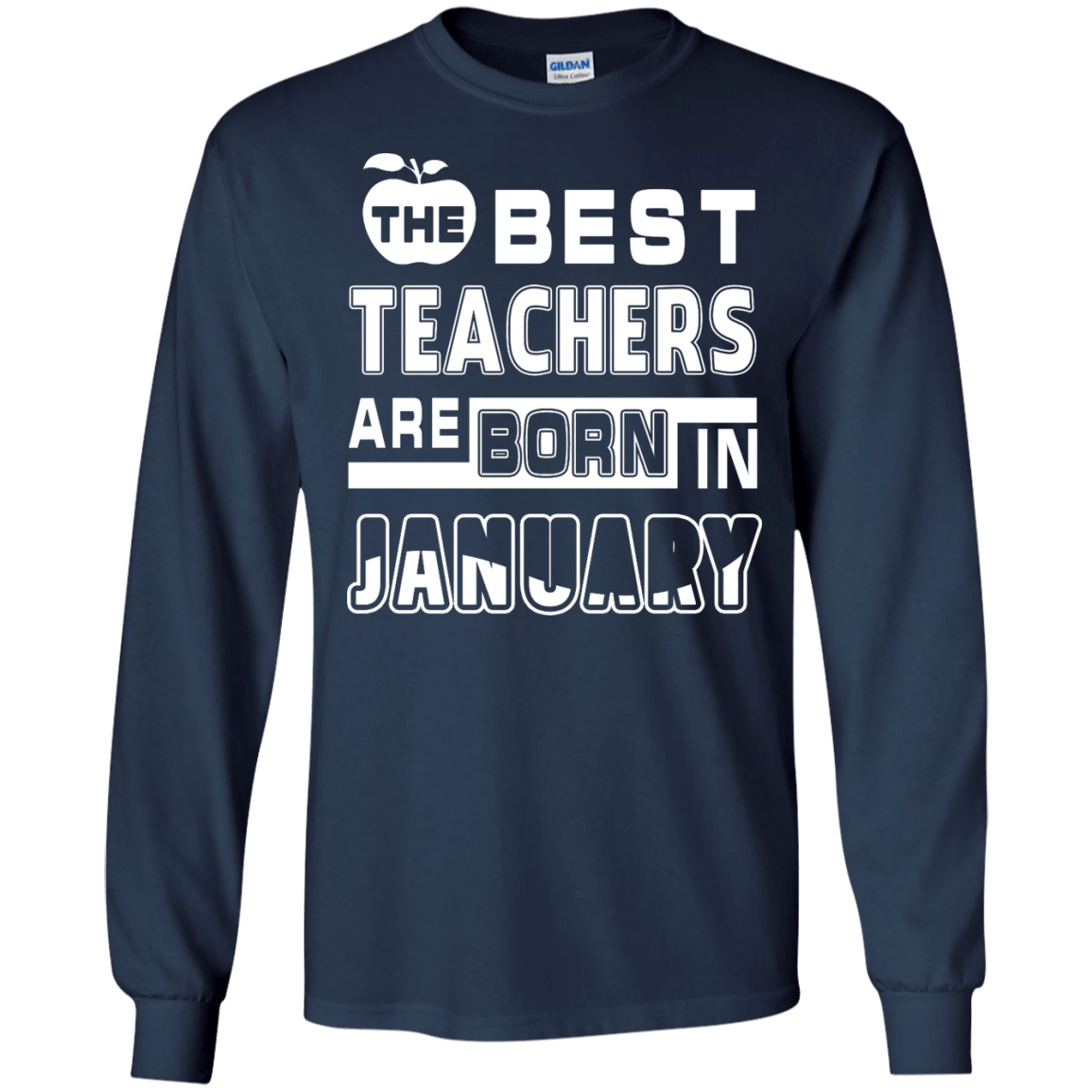 The Best Teachers Are Born In February-T-Shirt & Hoodie-Long Sleeve T-Shirt-Navy