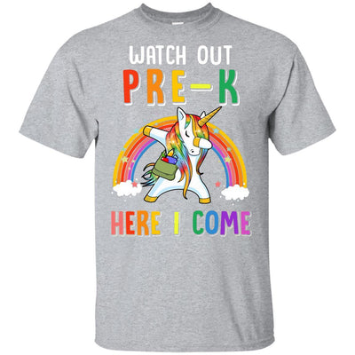 Pre-K Here I Come Unicorn Back To School Youth-Youth Shirt-Youth T-Shirt-Sport Grey