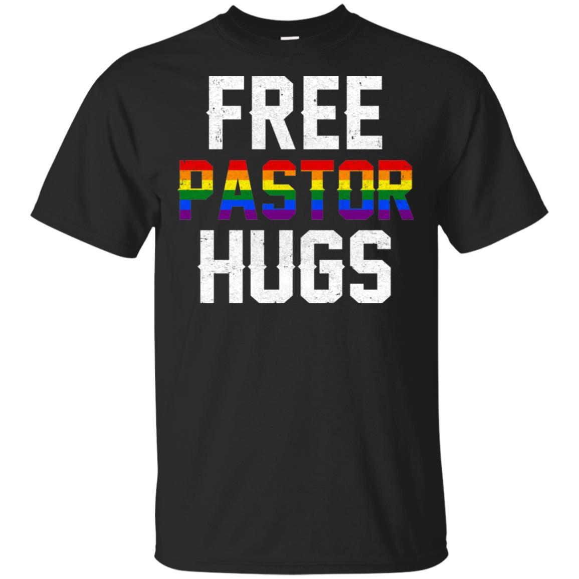 Free Pastor Hugs Support Gay LGBT Pride Rainbow-T-Shirt & Hoodie-Classic T-Shirt-Black