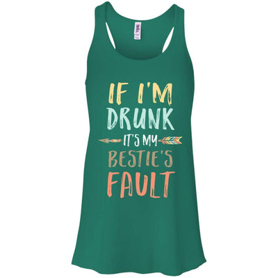 Funny If I'm Drunk It's My Bestie's Fault Drink Wine Lover-T-Shirt & Tank Top-Women's Flowy Racerback Tank-Kelly Green