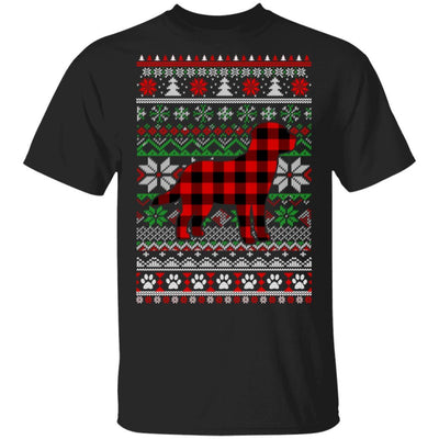 Labrador Red Plaid Ugly Christmas Sweater Gifts-T-Shirt & Sweatshirt-Classic T-Shirt-Black