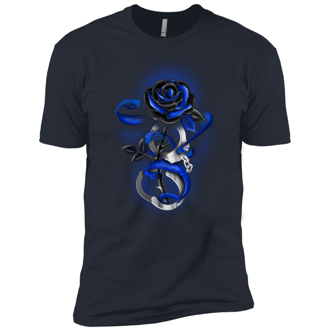 Rose tattoo Police Thin Blue Line-T-Shirt & Hoodie-Premium T-Shirt-Indigo