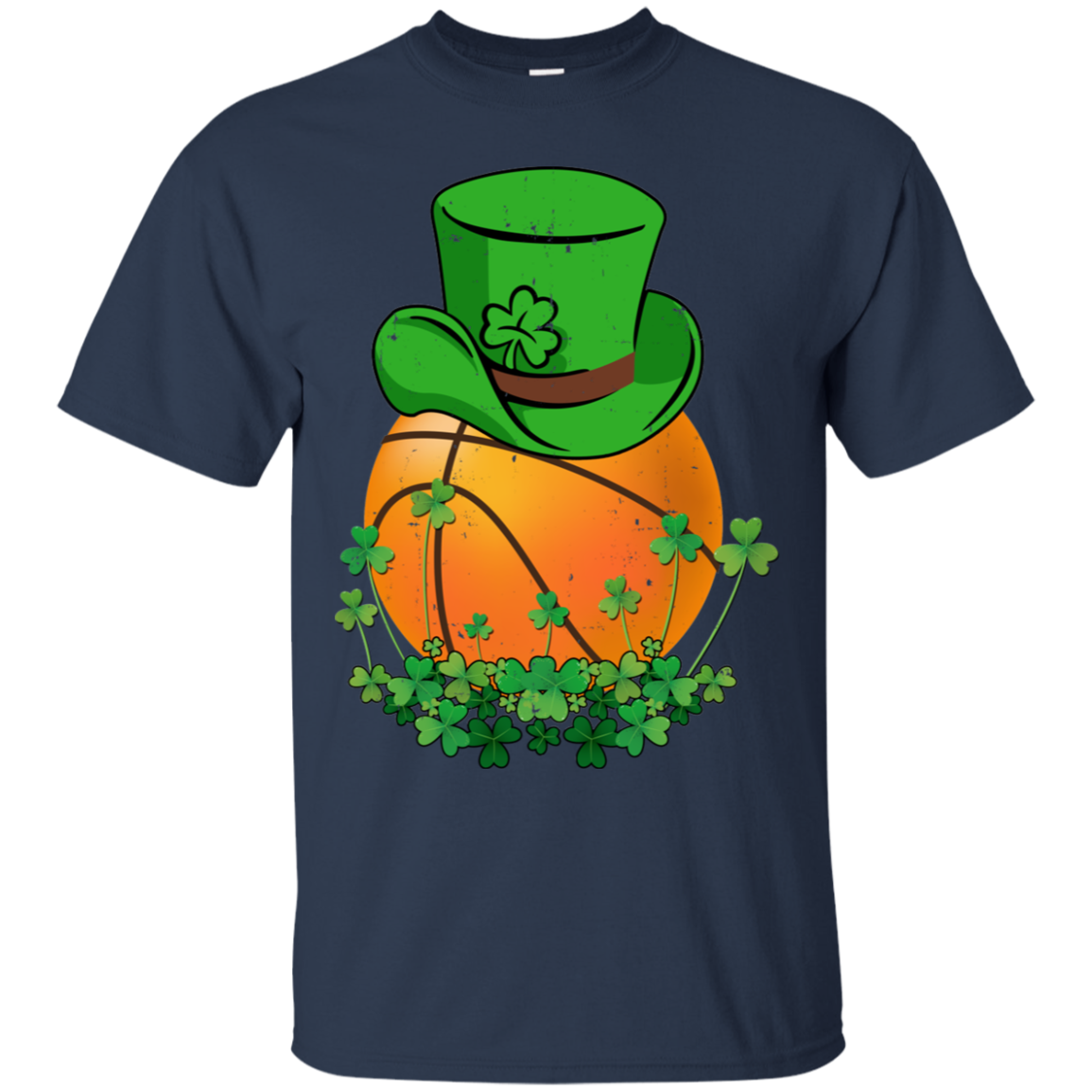 Shamrock Basketball Leprechaun St Patricks Day-T-Shirt & Hoodie-Classic T-Shirt-Navy