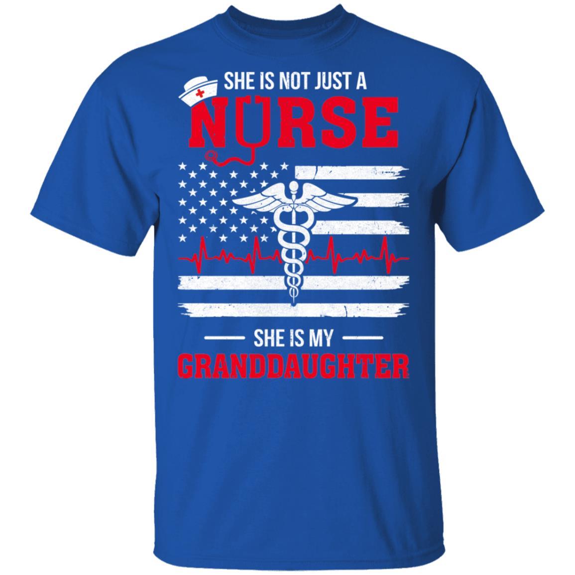 She Is Not Just A Nurse She Is My Granddaughter American Flag-T-Shirt & Hoodie-Classic T-Shirt-Royal
