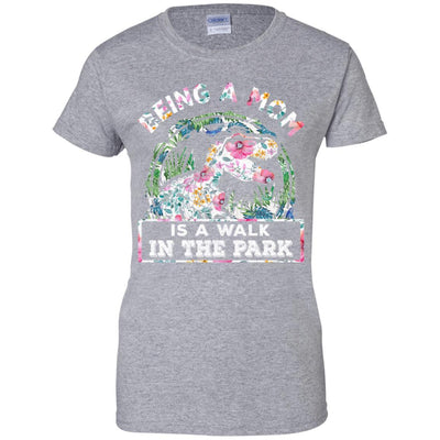 Being A Mom Is A Walk In The Park Funny Dinosaur Mom-T-Shirt & Tank Top-Women's T-Shirt-Sport Grey