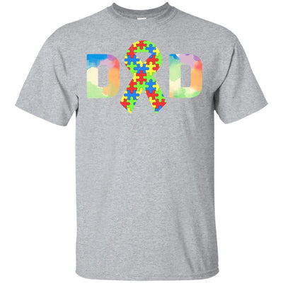 Autism Dad Support Awareness Autistic Parents Gifts-T-Shirt & Hoodie-Classic T-Shirt-Sport Grey