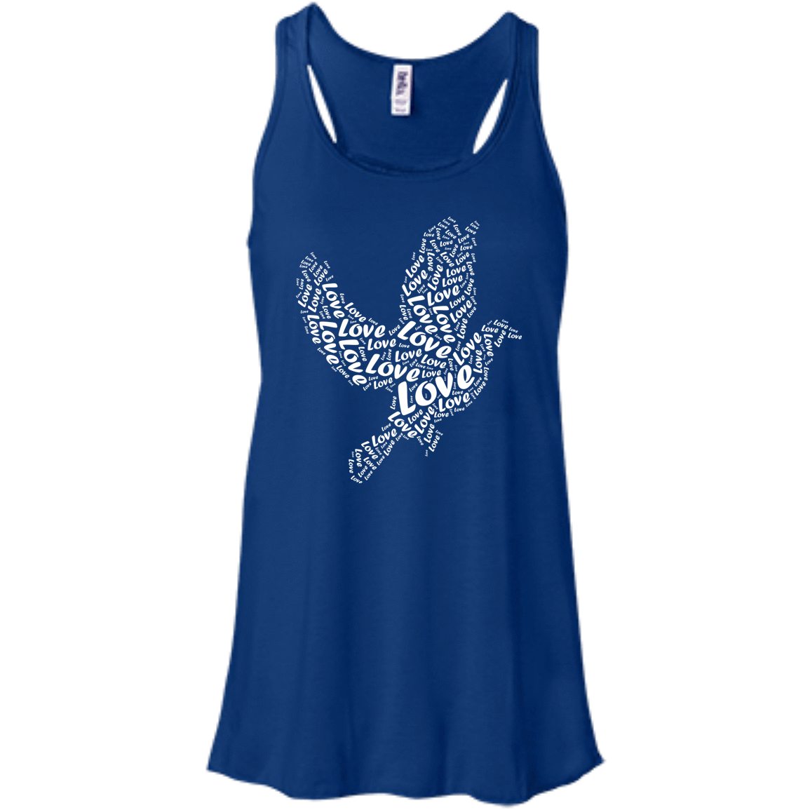 I Love Birds-T-Shirt & Hoodie-Women's Flowy Racerback Tank-True Royal
