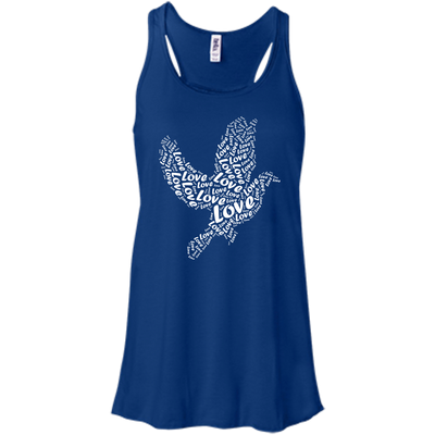 I Love Birds-T-Shirt & Hoodie-Women's Flowy Racerback Tank-True Royal