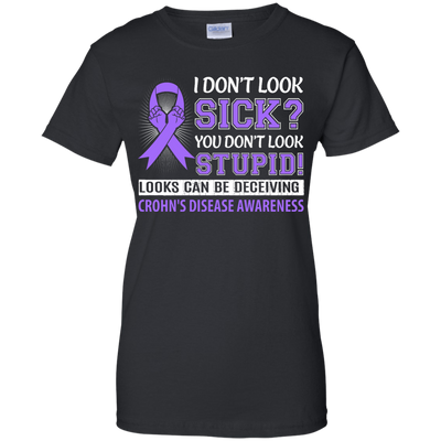 I Don't Look Sick Crohn's Awareness-T-Shirt & Hoodie-Women's T-Shirt-Black