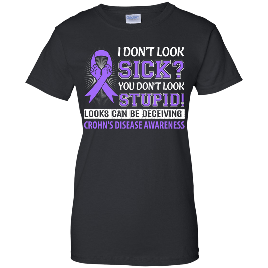 I Don't Look Sick Crohn's Awareness-T-Shirt & Hoodie-Women's T-Shirt-Black