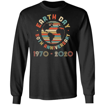 Earth Day 50th Anniversary 1970 Retro Sunset Gifts-T-Shirt & Hoodie-Long Sleeve T-Shirt-Black