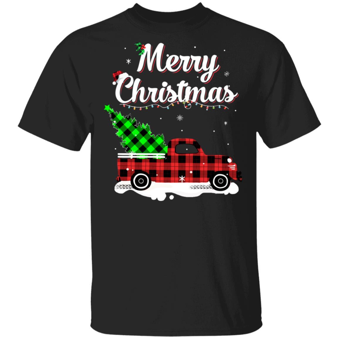 Red Truck Christmas Buffalo Plaid Merry Christmas