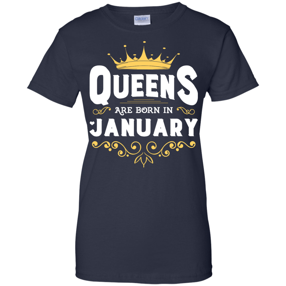 Queens Are Born In January-T-Shirt & Hoodie-Women's T-Shirt-Navy