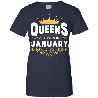 Queens Are Born In January-T-Shirt & Hoodie-Women's T-Shirt-Navy
