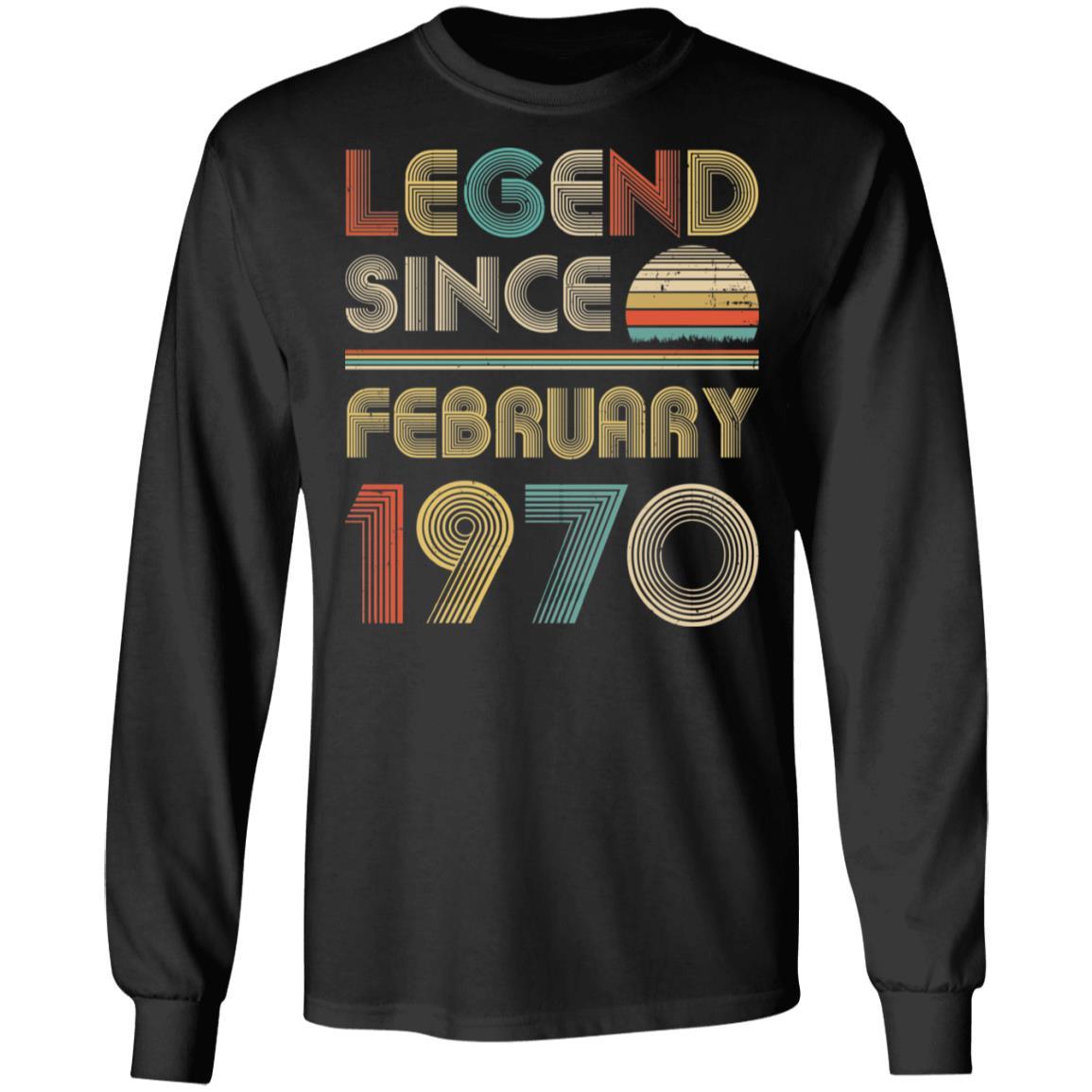 Legend Since February 1970 Vintage 51th Birthday Gifts-T-Shirt & Hoodie-Long Sleeve T-Shirt-Black