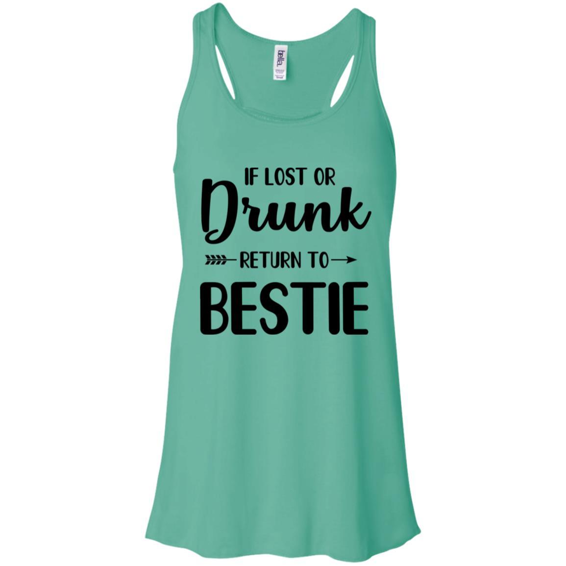 If Lost Or Drunk Please Return To My Bestie Couple-T-Shirt & Tank Top-Women's Flowy Racerback Tank-Teal