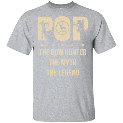 Pop The Bow Hunter The Myth The Legend Funny Hunting-T-Shirt & Hoodie-Classic T-Shirt-Sport Grey