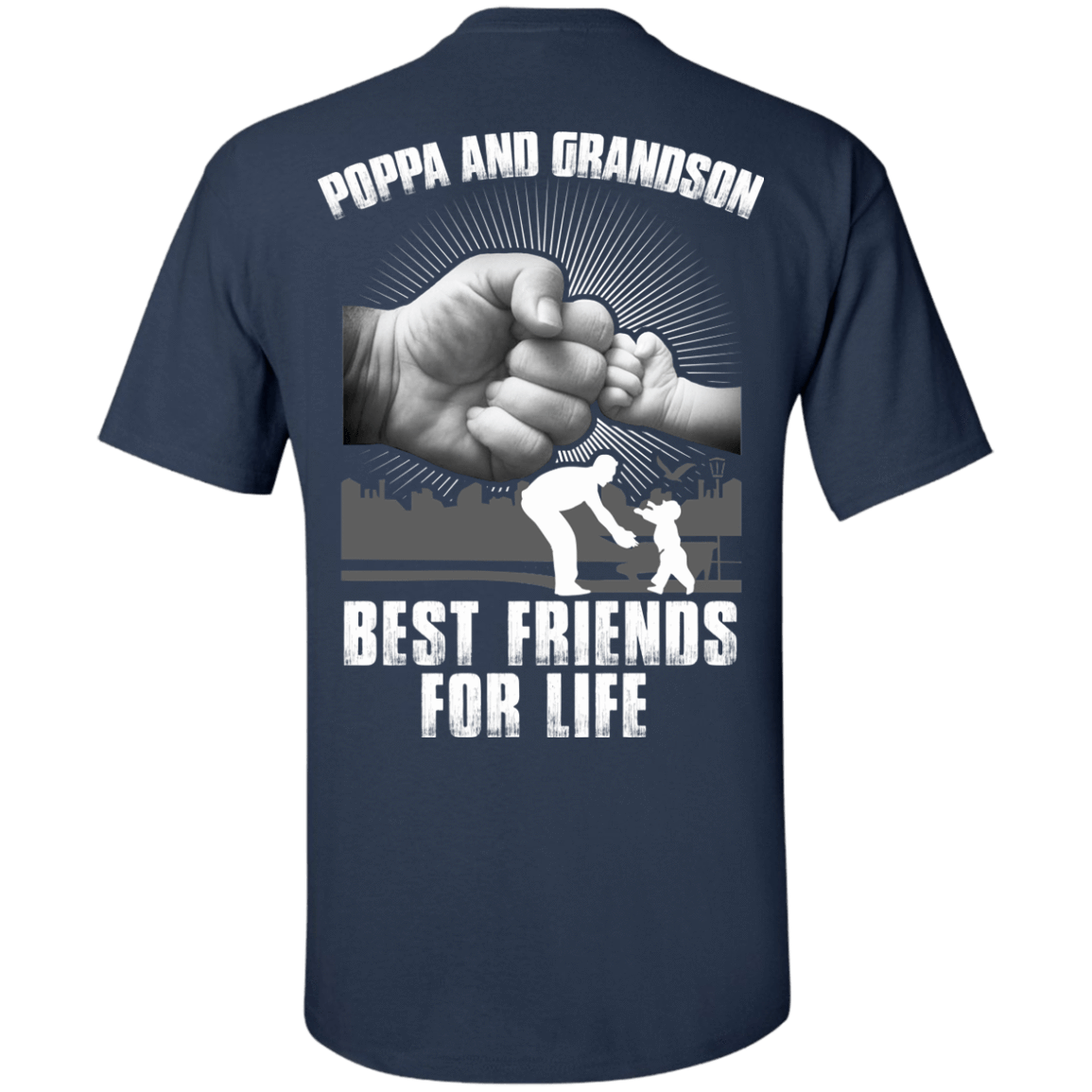Poppa And Grandson Best Friends For Life-T-Shirt & Hoodie-Classic T-Shirt-Navy
