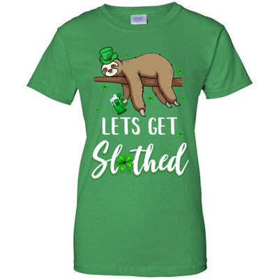 Funny Let's Get Slothed Irish Sloth St Patricks Day-T-Shirt & Hoodie-Women's T-Shirt-Irish Green