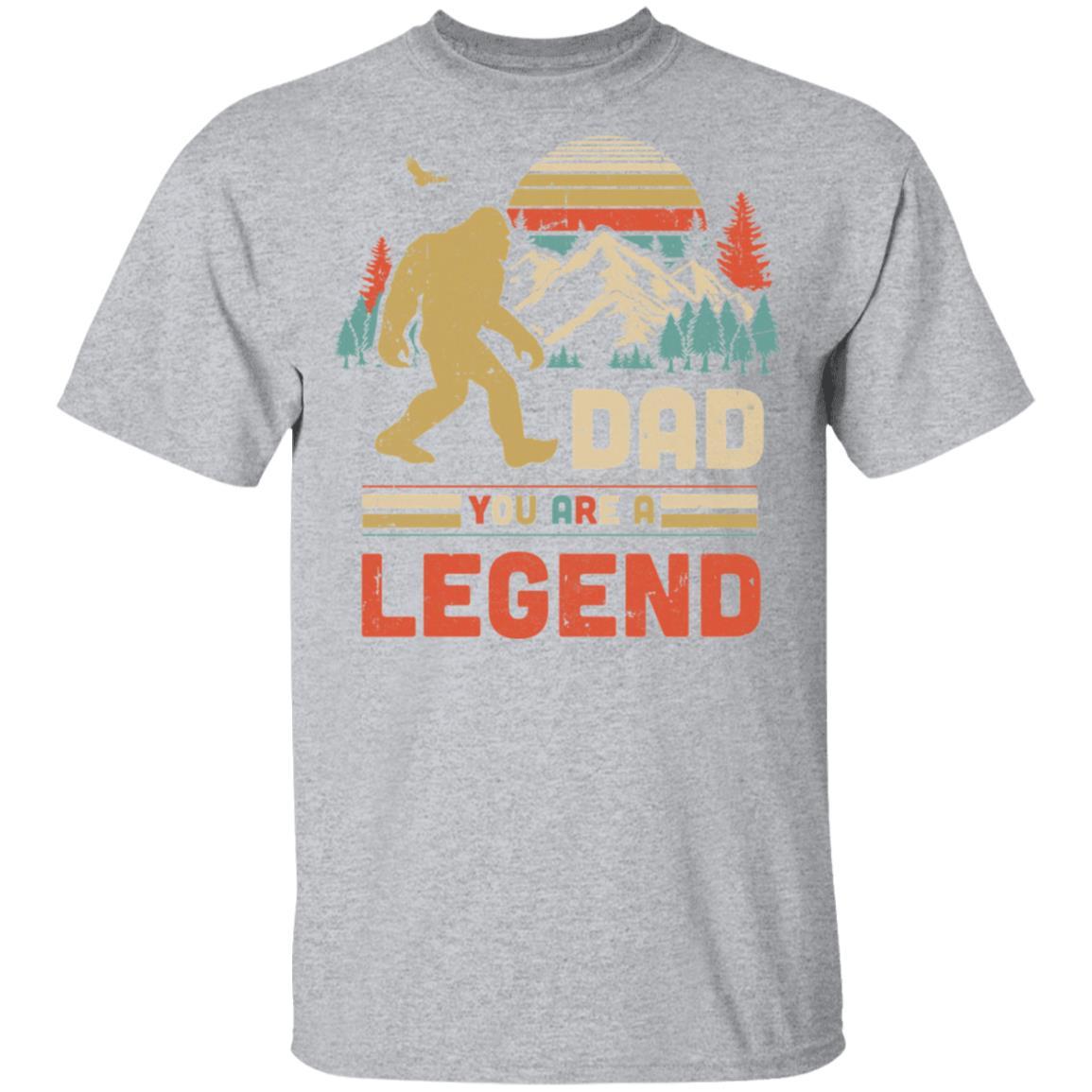 Dad You Are A Legend Walking Forest Bigfoot Father's Day-T-Shirt & Hoodie-Classic T-Shirt-Sport Grey