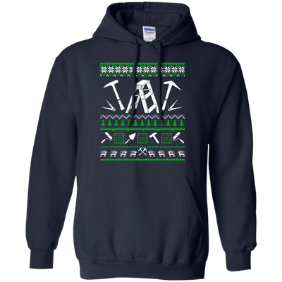 Roofer Christmas Sweater-T-Shirt & Hoodie-Pullover Hoodie-Navy