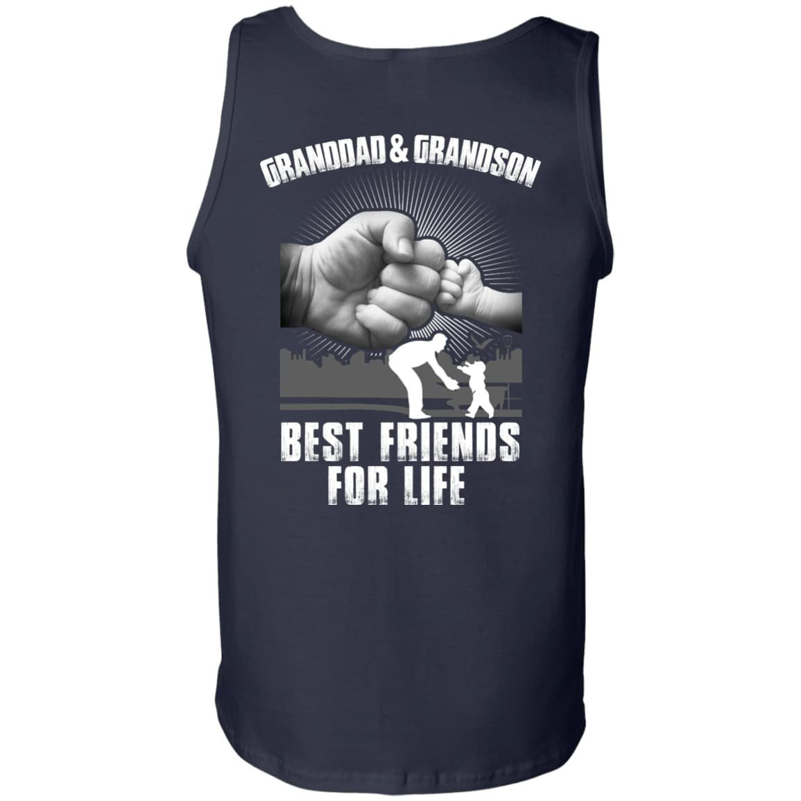 Granddad And Grandson Best Friends For Life-T-Shirt & Hoodie-Unisex Tank-Navy