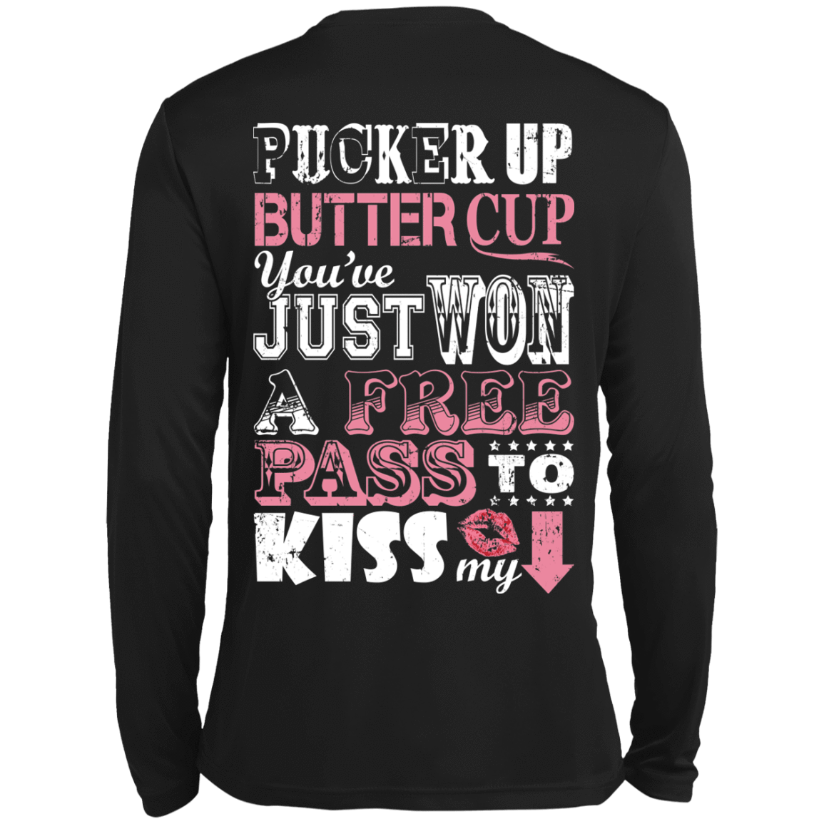 PUCKER UP BUTTER CUP-T-Shirt & Hoodie-Long Sleeve T-Shirt-Black