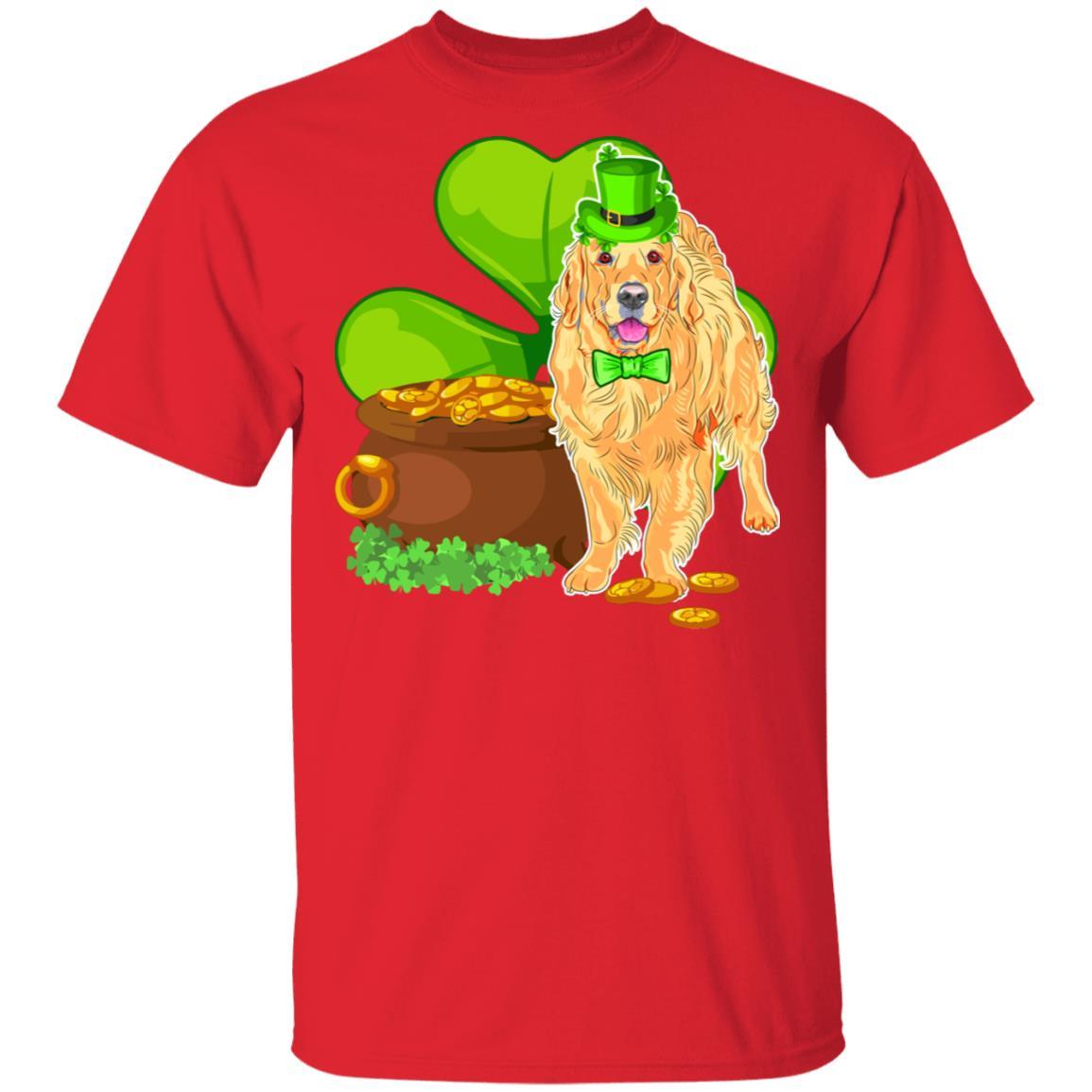 Golden Retriever St Patrick's Day Irish Dog Lover Funny Gifts-T-Shirt & Hoodie-Classic T-Shirt-Red