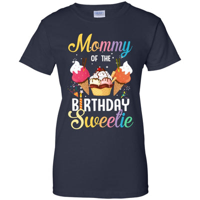 Funny Ice Cream Cones Mommy Of The Birthday Sweetie-T-Shirt & Tank Top-Women's T-Shirt-Navy