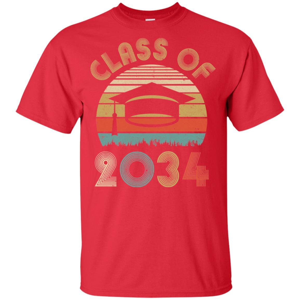 Class Of 2034 Grow With Me Graduation First Day Of School Youth-Youth Shirt-Youth T-Shirt-Red