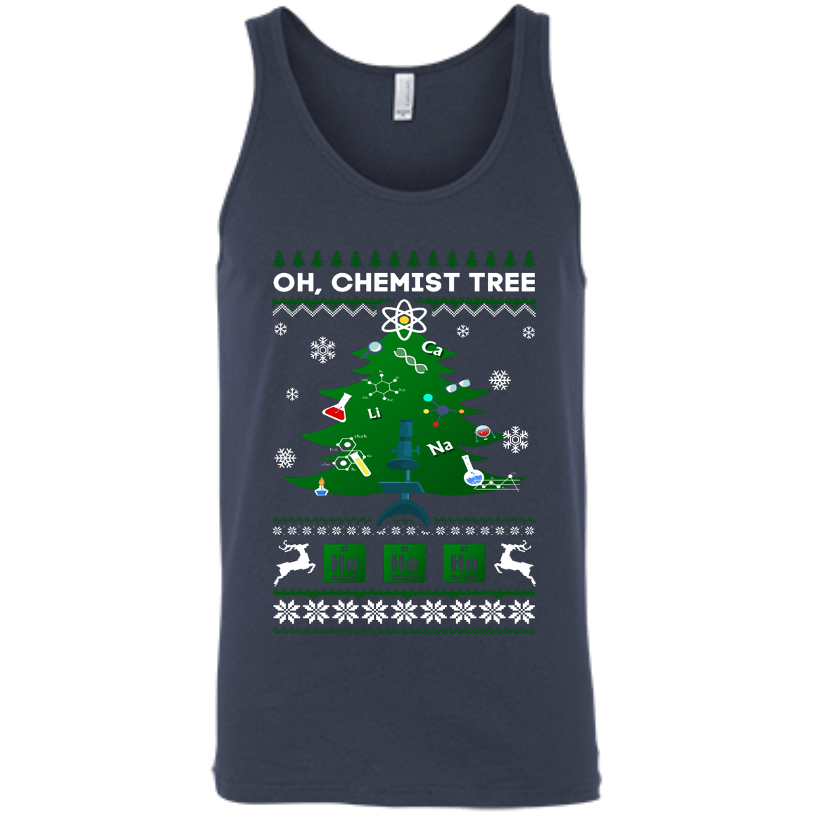 Oh Chemistry Tree Science Christmas Ugly Sweater Gift-T-Shirt & Hoodie-Unisex Tank-Navy