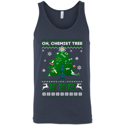 Oh Chemistry Tree Science Christmas Ugly Sweater Gift-T-Shirt & Hoodie-Unisex Tank-Navy