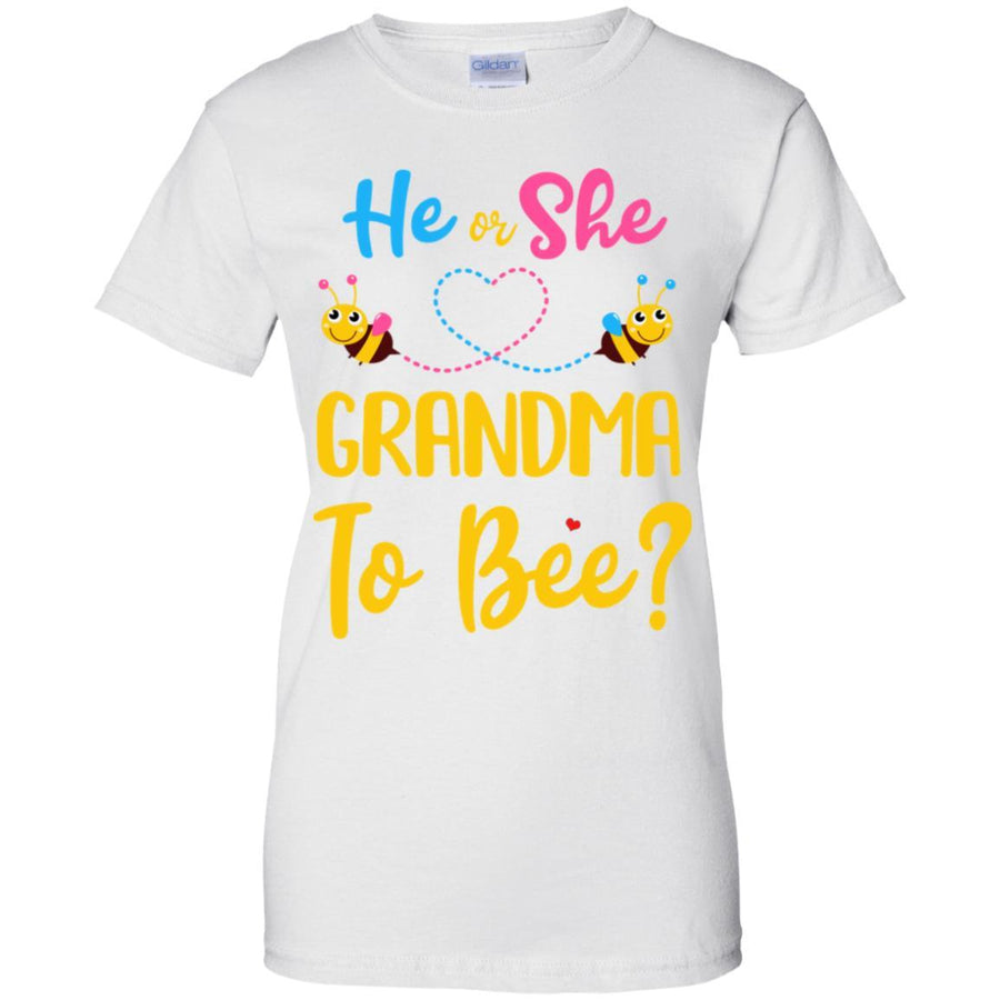 Gender Reveal Pink Blue What Will It Bee He Or She Grandma-T-Shirt & Hoodie-Women's T-Shirt-White